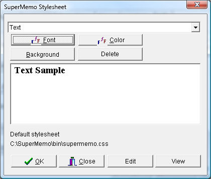 SuperMemo Stylesheet editor that helps you customize the CSS rules defined in the default SuperMemo stylesheet