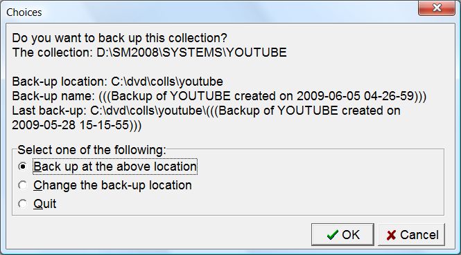 SuperMemo: The YouTube collection to be archived at at c:\dvd\colls\youtube folder