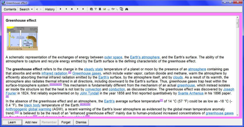 SuperMemo: A topic with an article about the greenhouse effect imported from Wikipedia